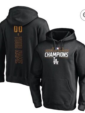 Women’s LA Dodgers 2020 World Series Champions Black Hoodie - 35 Bellinger